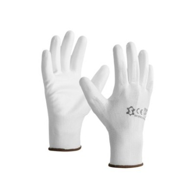 Gants manutention nylon blanc enduit PU T9