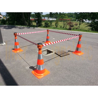 Ruban de signalisation blanc/rouge 50mmx100m